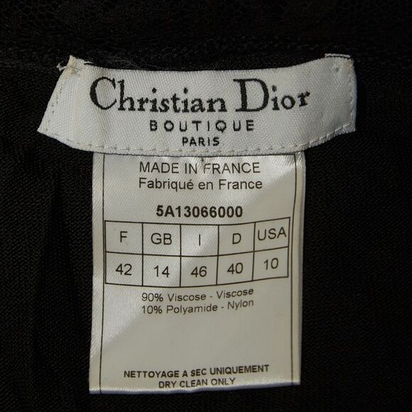 Christian Dior Boutique by John Galliano Black Sheer Lace Midi Dress L - Picture 4 of 4